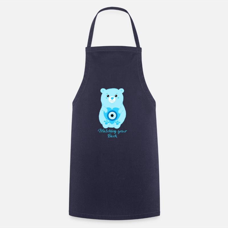 Evil Eye Protective Bear - Cooking Apron - navy