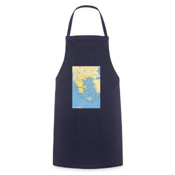 Griechenland Karte mit Städten Straßen Flüssen See - Kochschürze - Navy - Vorne - AI Model Male 185 dark (185cm)