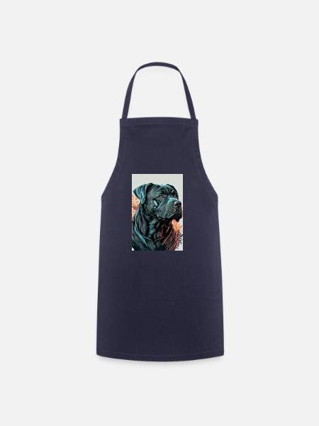 Cane Corso Hund Drawn - Kochschürze - Navy