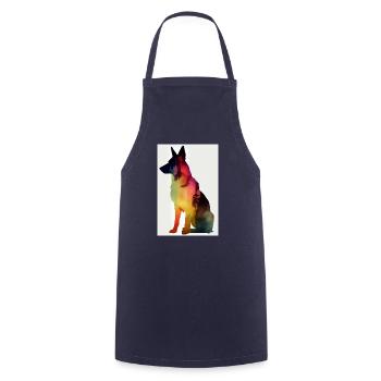 Deutscher Schäferhund Hund Malinois Silhouette - Kochschürze - Navy - Vorne - AI Model Male 185 dark (185cm)