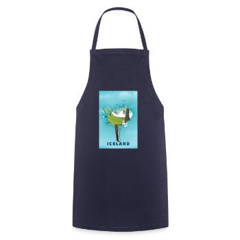 Map Of Iceland ski map - Cooking Apron - navy - Front - AI Model Male 185 dark (185cm)