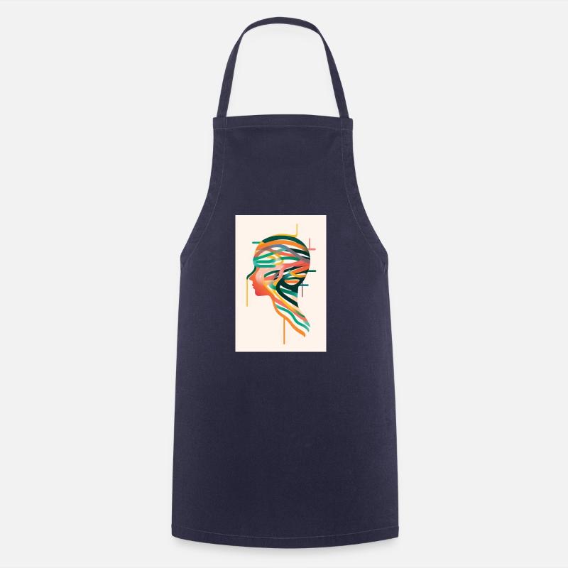 Silhouette au profil neurodivergent et abstrait. - Tablier de cuisine - marine