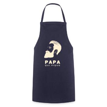 PAPA QUI PIQUE 1 - Tablier de cuisine - marine - Devant - AI Model Male 185 dark (185cm)