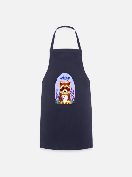 Waschbär-Liebhaber von Lavendel - Kochschürze - Navy