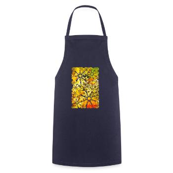 Blumen Strauß Rosen Gänseblümchen gelb Wasserfarbe - Kochschürze - Navy - Vorne - AI Model Male 185 dark (185cm)