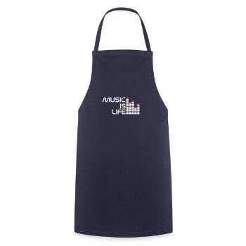 music is life equalizer r FR - Tablier de cuisine - marine - Devant - AI Model Male 185 dark (185cm)
