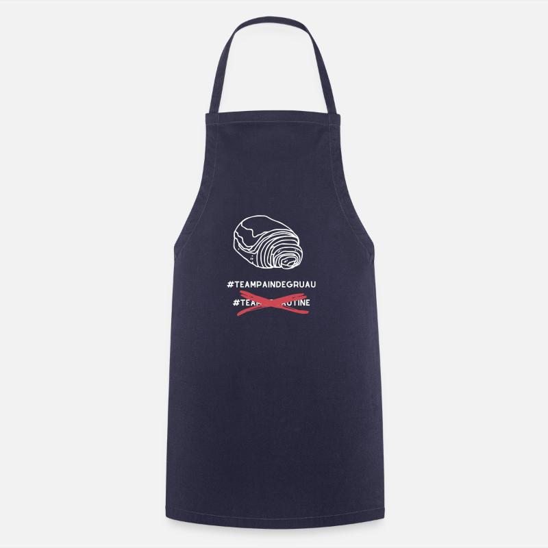 #TeamPainDeGruau - version blanche - Tablier de cuisine - marine