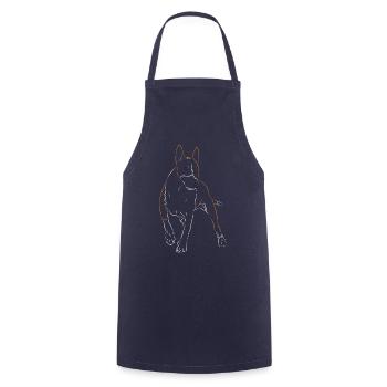 Bullterrier Hund - Kochschürze - Navy - Vorne - AI Model Male 185 dark (185cm)