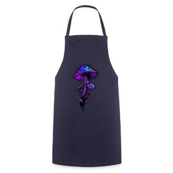 Psychedelic Mushrooms - Kochschürze - Navy - Vorne - AI Model Male 185 dark (185cm)