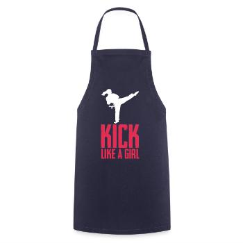 Kick comme une fille karaté girl karaté kick - Tablier de cuisine - marine - Devant - AI Model Male 185 dark (185cm)