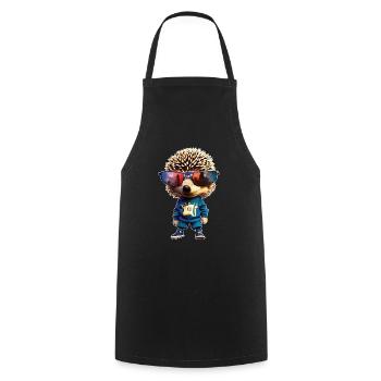 Cool hip-hop hedgehog with sunglasses - Cooking Apron - black - Front - AI Model Male 185 dark (185cm)
