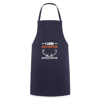 Cadeau chasseur de cerfs de chasse à la bière - Tablier de cuisine - marine - Devant - AI Model Male 185 dark (185cm)