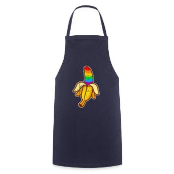 Pride LGBT LGBTQ Queer Ally Gay Lesbiennes Vintag - Tablier de cuisine - marine - Devant - AI Model Male 185 dark (185cm)