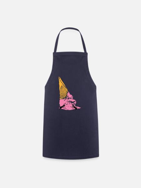 Ice cream with ants - Cooking Apron - navy