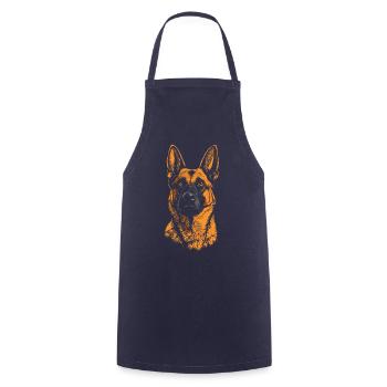 Belgischer Schäferhund Malinois Portrait Hunde - Kochschürze - Navy - Vorne - AI Model Male 185 dark (185cm)