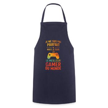 Le meilleur gamer du monde Geek Gamer Gaming - Tablier de cuisine - marine - Devant - AI Model Male 185 dark (185cm)