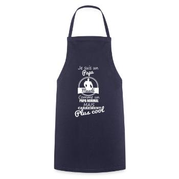papa musclé,cadeau père,musculation - Tablier de cuisine - marine - Devant - AI Model Male 185 dark (185cm)