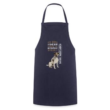 Ich muss nicht immer im Mittelpunkt stehen DOG - Kochschürze - Navy - Vorne - AI Model Male 185 dark (185cm)