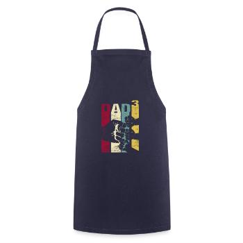 Papa Father of 3 Children Children Triplet Sons - Cooking Apron - navy - Front - AI Model Male 185 dark (185cm)