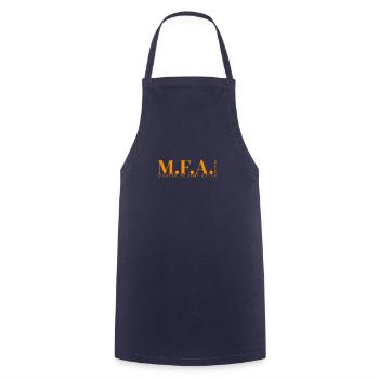 M.F.A. - MASTER OF FINE ARTS 2023 - Cooking Apron - navy - Front - AI Model Male 185 dark (185cm)
