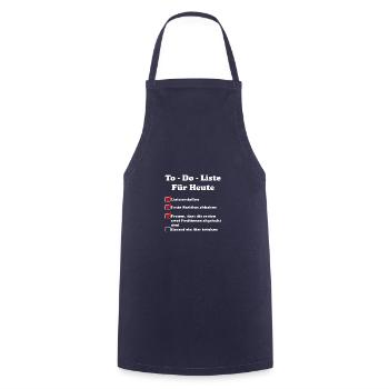 To Do Liste Bier trinken Geschenk - Kochschürze - Navy - Vorne - AI Model Male 185 dark (185cm)