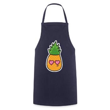 Pineapple - Cooking Apron - navy - Front - AI Model Male 185 dark (185cm)