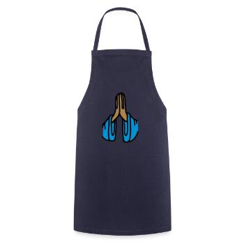 Prayer Gratitude Folded Hands Meditation Pray - Cooking Apron - navy - Front - AI Model Male 185 dark (185cm)