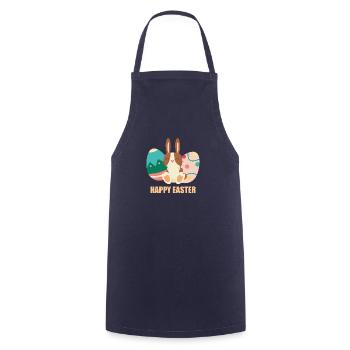 Ostern Geschenk Happy Easter - Kochschürze - Navy - Vorne - AI Model Male 185 dark (185cm)
