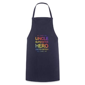 Best Uncle Hero Saying - Cooking Apron - navy - Front - AI Model Male 185 dark (185cm)