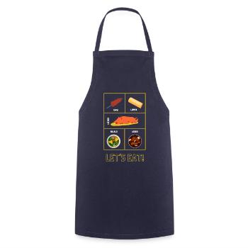 Lets Eat Filipino Food - Philippinen Geschenk - Kochschürze - Navy - Vorne - AI Model Male 185 dark (185cm)