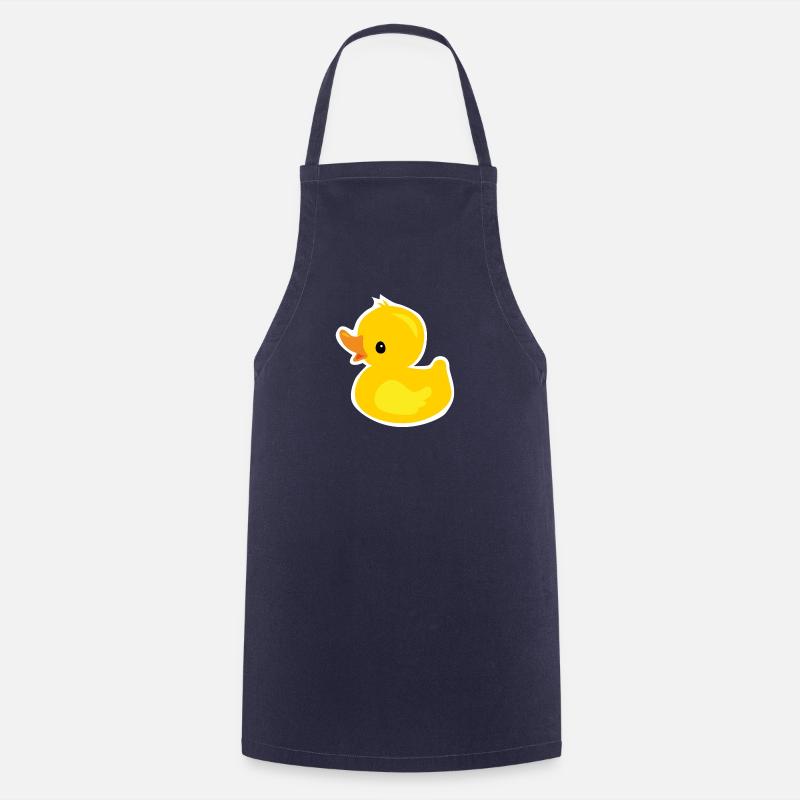 Cute duckling as rubber duck - Cooking Apron - navy