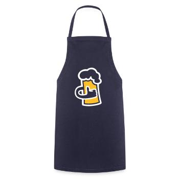Bière (pouce levé) - Tablier de cuisine - marine - Devant - AI Model Male 185 dark (185cm)
