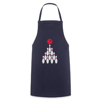 Bowling Kegeln Ball Design - Kochschürze - Navy - Vorne - AI Model Male 185 dark (185cm)