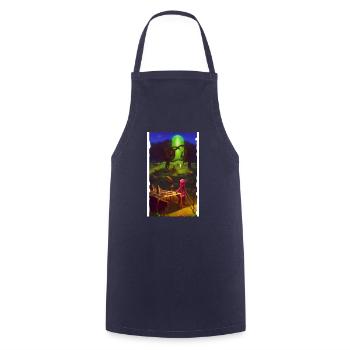 Creepy Horror Comic Alien on a strange planet - Cooking Apron - navy - Front - AI Model Male 185 dark (185cm)