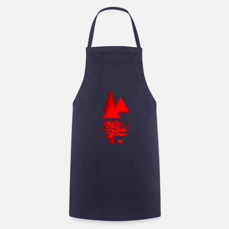 cônes rouges - Tablier de cuisine - marine