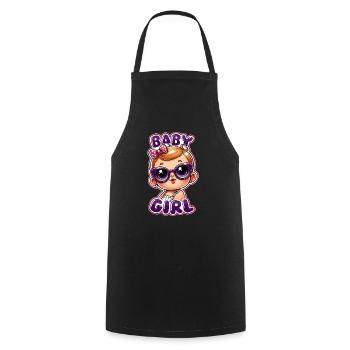 baby girl - Cooking Apron - black - Front - AI Model Male 185 dark (185cm)