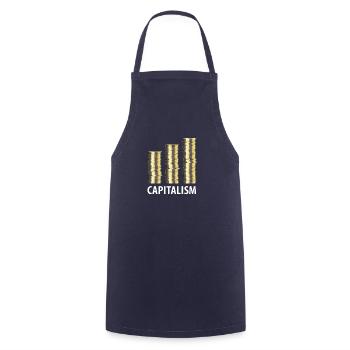Capitalism - Cooking Apron - navy - Front - AI Model Male 185 dark (185cm)