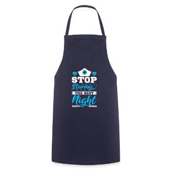Stop staring the best Night Shift Nurse - Kochschürze - Navy - Vorne - AI Model Male 185 dark (185cm)