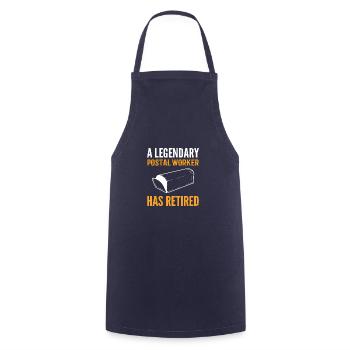 Legendary Postal Worker Pensioner Gift - Cooking Apron - navy - Front - AI Model Male 185 dark (185cm)