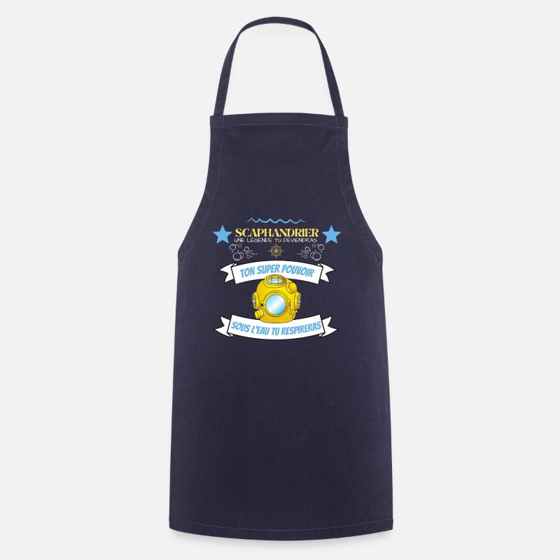 scaphandrier légende idée cadeau et tshirt - Tablier de cuisine - marine
