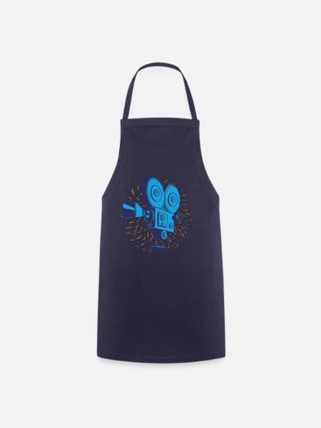 Caméra rétro de cinéma - Tablier de cuisine - marine