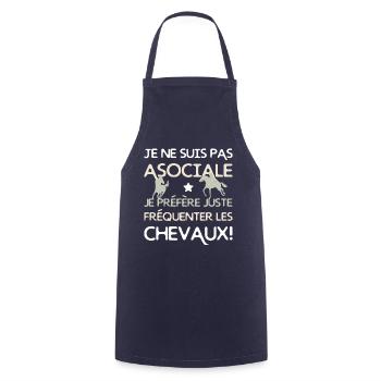 Je préfère les chevaux - Tablier de cuisine - marine - Devant - AI Model Male 185 dark (185cm)