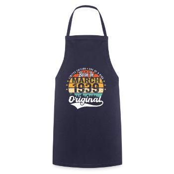Mars 1939 Vintage Vintage rétro anniversaire 1939 - Tablier de cuisine - marine - Devant - AI Model Male 185 dark (185cm)