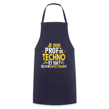 Techno Prof Professeur Métier Collège Lycée - Tablier de cuisine - marine - Devant - AI Model Male 185 dark (185cm)