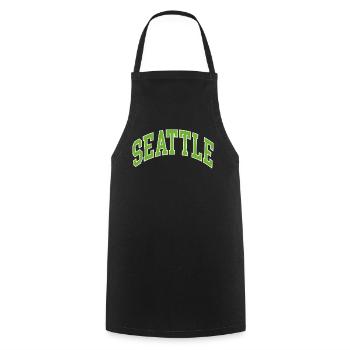 Seattle - Cooking Apron - black - Front - AI Model Male 185 dark (185cm)