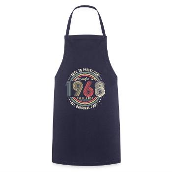 1968 né Vintage Retro 55e anniversaire - Tablier de cuisine - marine - Devant - AI Model Male 185 dark (185cm)