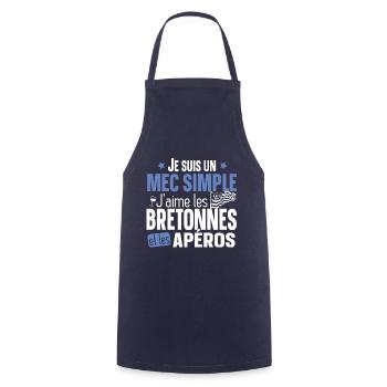 Bretonne Apéro Bretagne Cadeau Alcool T-shirt Mug - Tablier de cuisine - marine - Devant - AI Model Male 185 dark (185cm)