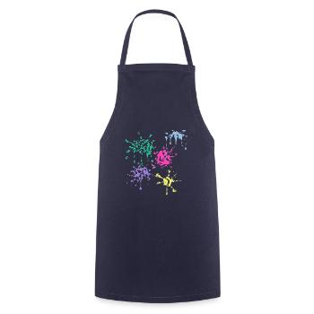 Taches de couleur - Tablier de cuisine - marine - Devant - AI Model Male 185 dark (185cm)