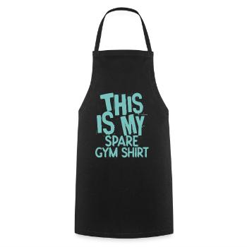 This Is My Spare Gym Shirt - Cooking Apron - black - Front - AI Model Male 185 dark (185cm)