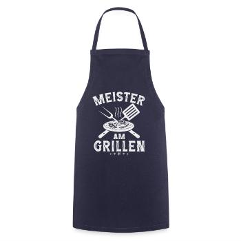 Meister Am Grillen BBQ - Kochschürze - Navy - Vorne - AI Model Male 185 dark (185cm)